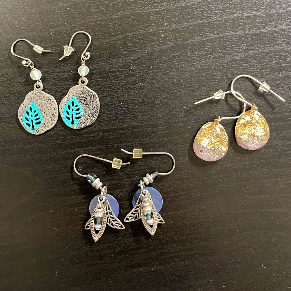 Small dangly earrings. 3 pair set.
